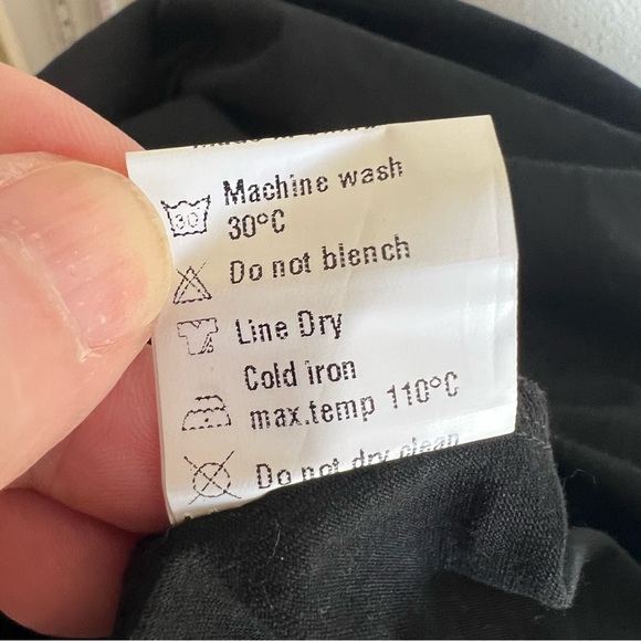 Aphratti Black Long Sleeve Dress with White Collar, Wednesday Adams Style - Picture 11 of 12